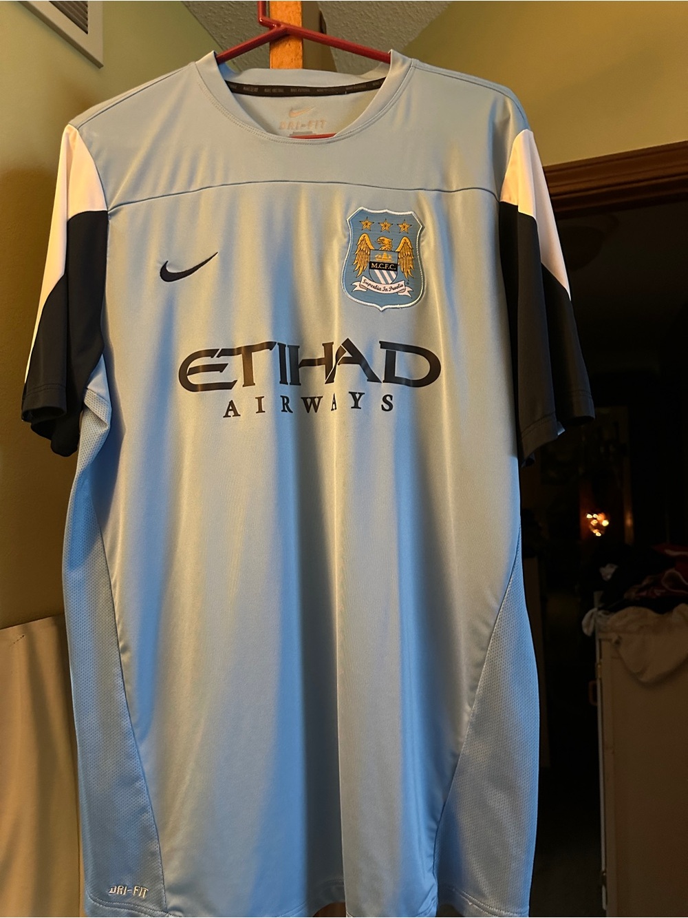 Nike Manchester City Light Blue White Soccer Jersey - World Cup